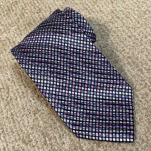 Stefano Ricci Rovoletto Venezia Silk Tie Mens Blue Pink Black Pleated Geometric